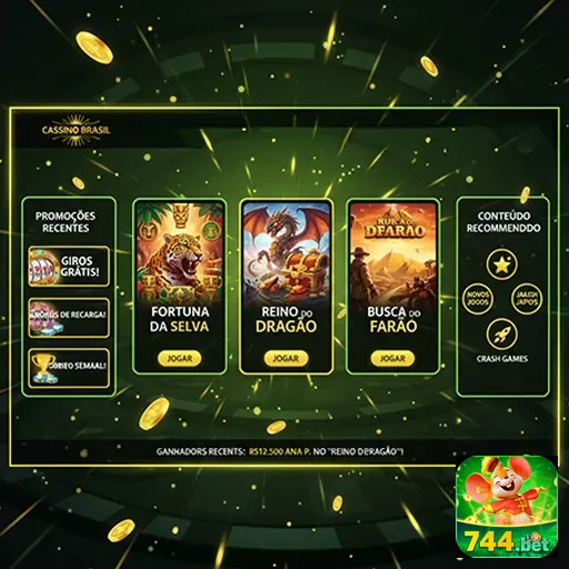 Jogador recebendo bônus de boas-vindas na 744bet