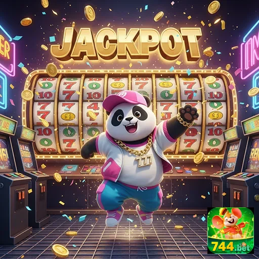 Imagem do jogo Jackpot Panda Slot disponível no 744bet, mostrando slots temáticos de panda.